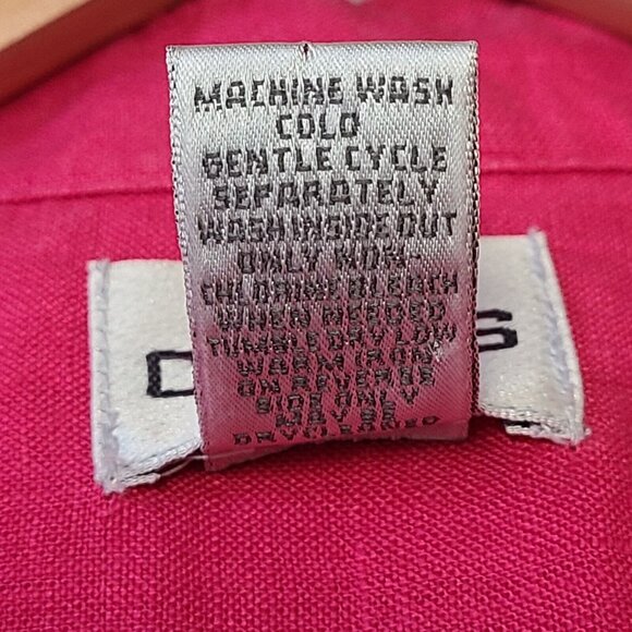 Chicos Linen Tunic Womens 3 Fuchsia Pink Beaded Button Front Lagenlook R… - Picture 7 of 7